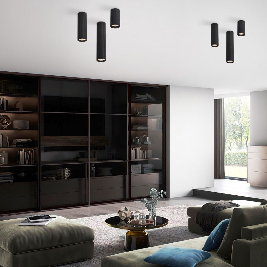 Takspot TUNE L 1xGU10/10W/230V 24 cm svart