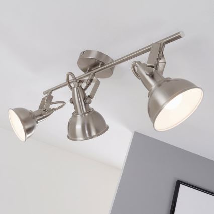 Takspotlight 3xE14/40W/230V i matt krom