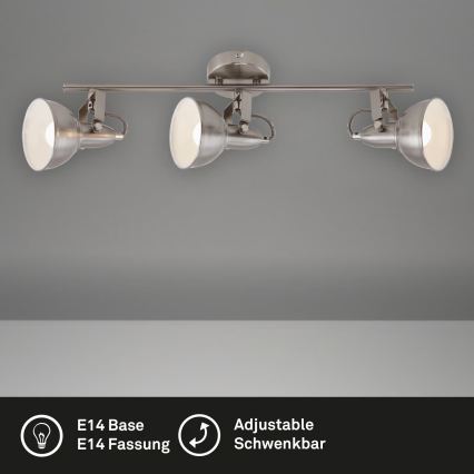 Takspotlight 3xE14/40W/230V i matt krom