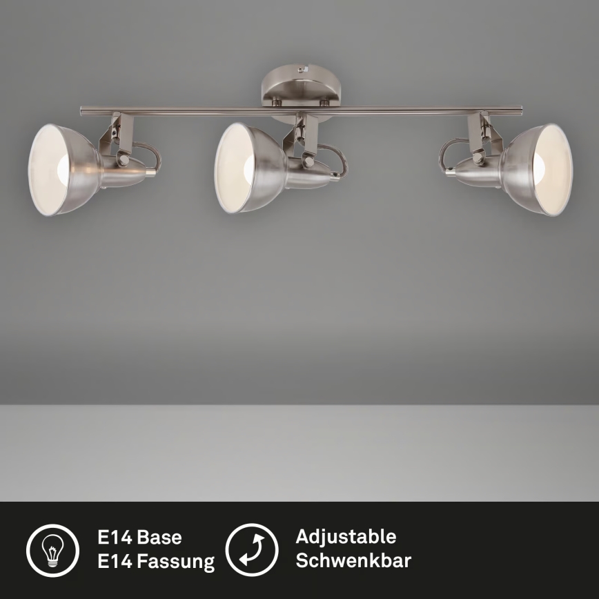 Takspotlight 3xE14/40W/230V i matt krom