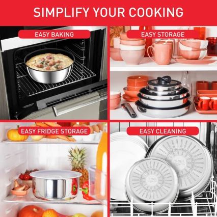 Tefal - 13-delars set med kokkärl INGENIO PREFERENCE ON, rostfritt stål