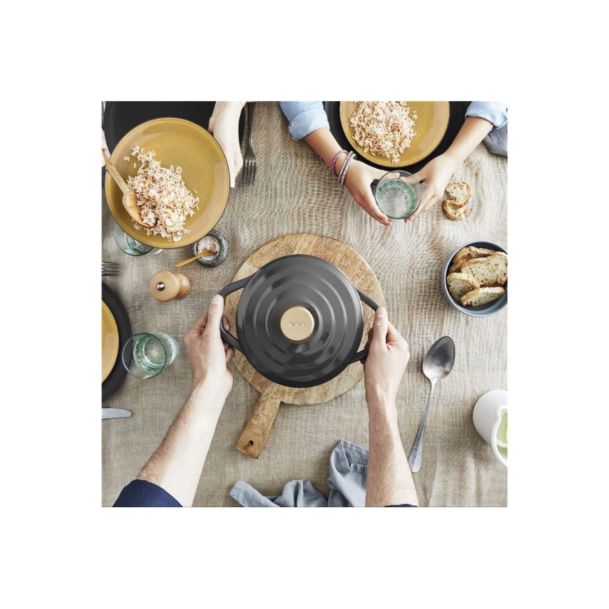 Tefal - Gryta med lock AIR 20 cm antracit