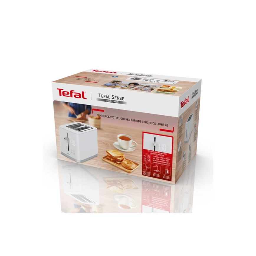 Tefal - Brödrost för två skivor SENSE 850W/230V vit