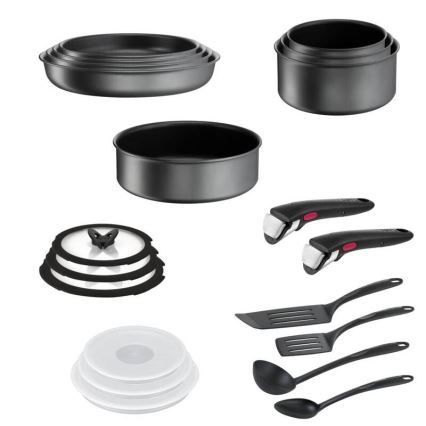 Tefal - Kokkärlssats 20 delar INGENIO DAILY CHEF ON svart
