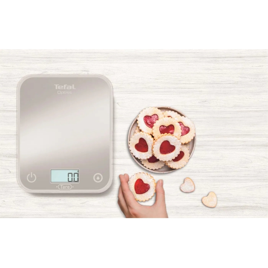 Tefal - Köksvåg OPTISS 2xAAA grå