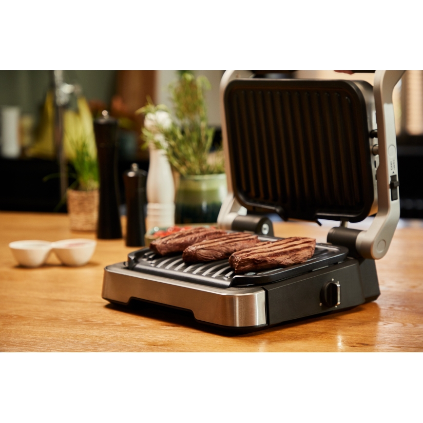 Tefal - Kontaktgrill OPTIGRILL 2100W/230V matt krom