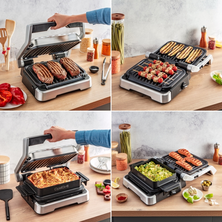 Tefal - Kontaktgrill OPTIGRILL 2100W/230V matt krom