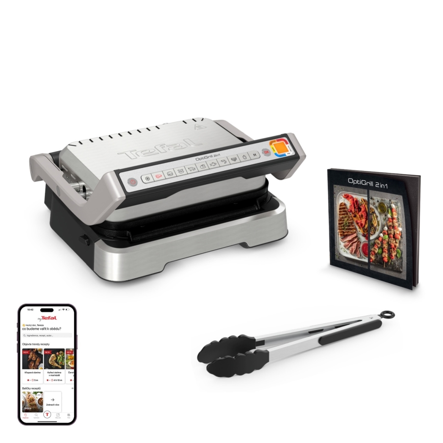 Tefal - Kontaktgrill OPTIGRILL 4 i 1 2100W/230V rostfritt stål