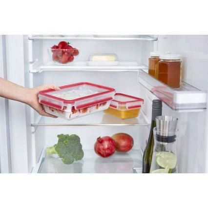 Tefal - Matbehållare 0,85 l MSEAL GLASS röd/glas