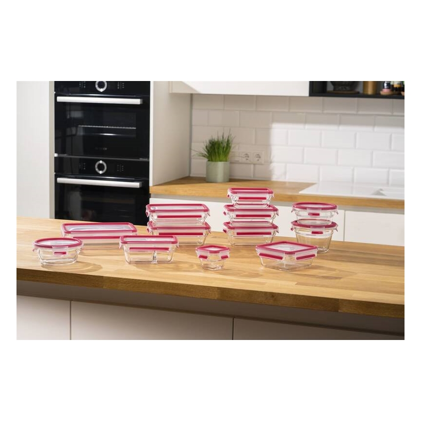 Tefal - Matbehållare 0,85 l MSEAL GLASS röd/glas