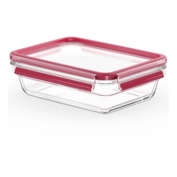 Tefal - Matförvaringsburk 1,1 l MSEAL GLASS röd/glas