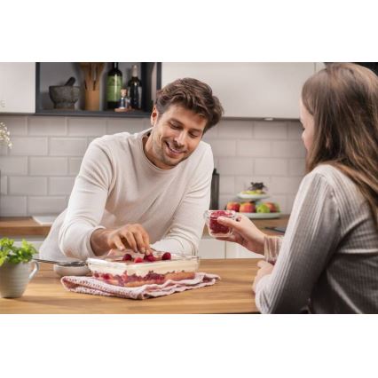 Tefal - Matförvaringsburk 2 l MSEAL GLASS röd/glas