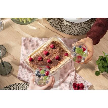 Tefal - Matförvaringsburk 2 l MSEAL GLASS röd/glas