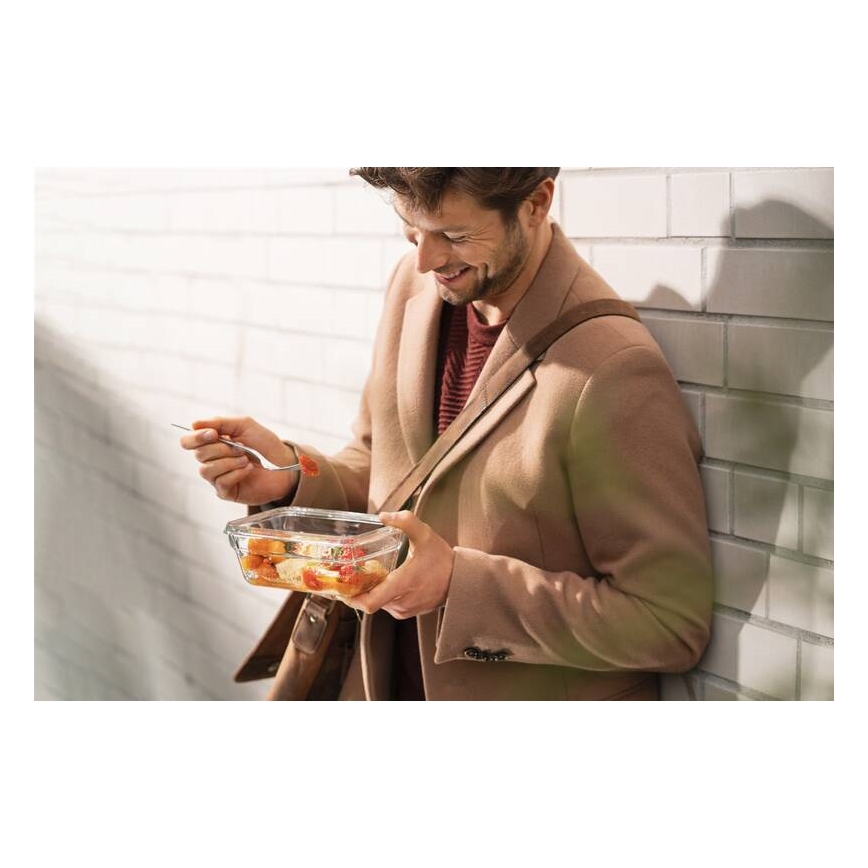 Tefal - Matlåda 0,85 l MSEAL GLASS röd/glas