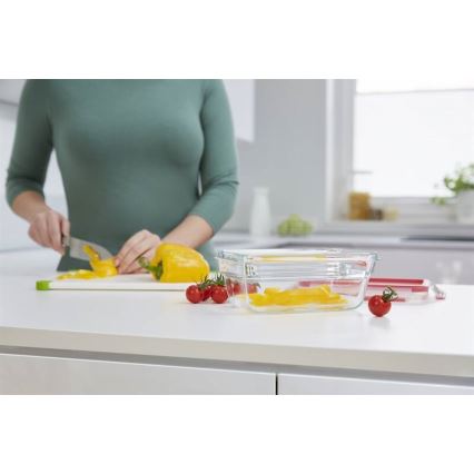 Tefal - Matlåda 0,85 l MSEAL GLASS röd/glas
