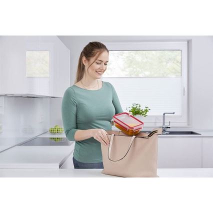 Tefal - Matlåda 0,85 l MSEAL GLASS röd/glas