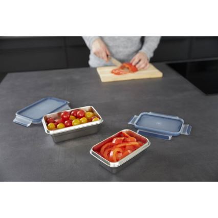 Tefal - Matlåda 3 l MSEAL STEEL blå/rostfri