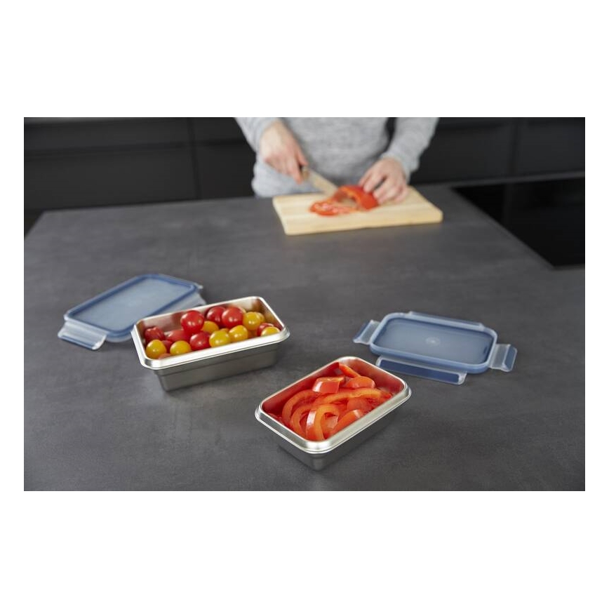 Tefal - Matlåda 3 l MSEAL STEEL blå/rostfri