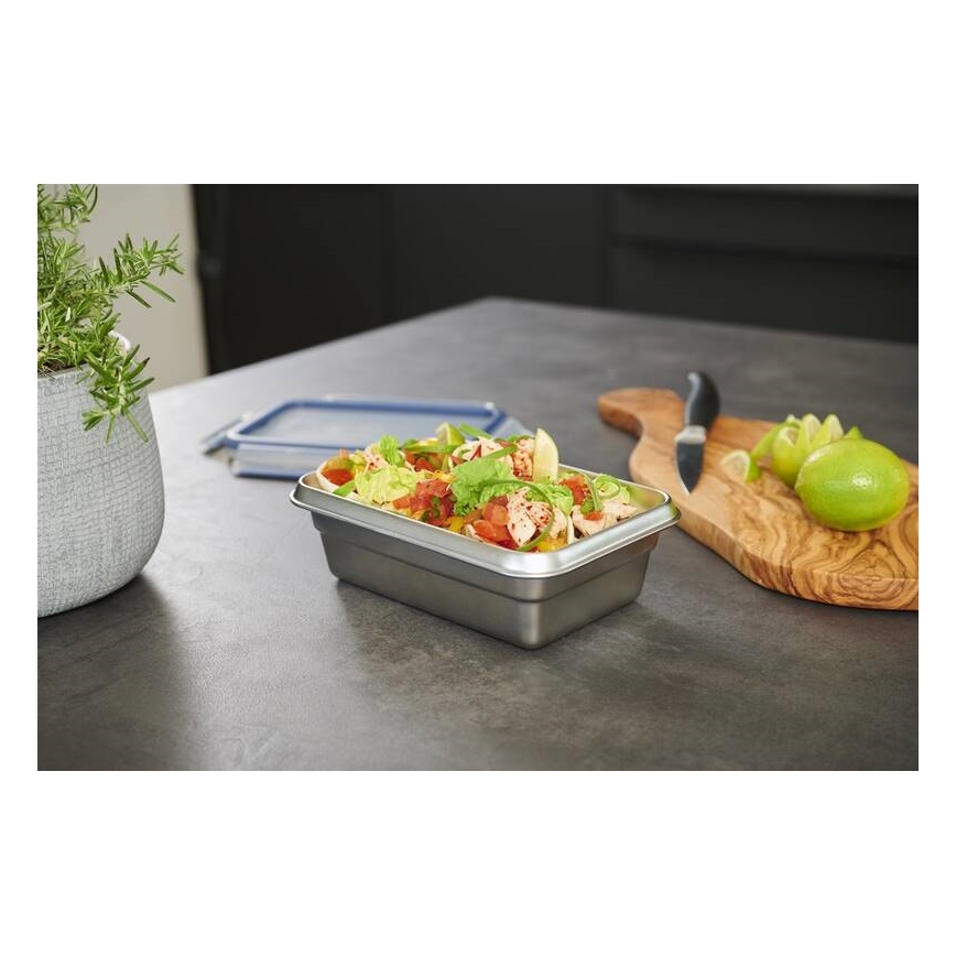 Tefal - Matlåda 3 l MSEAL STEEL blå/rostfri