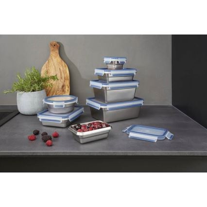 Tefal - Matlåda 3 l MSEAL STEEL blå/rostfri