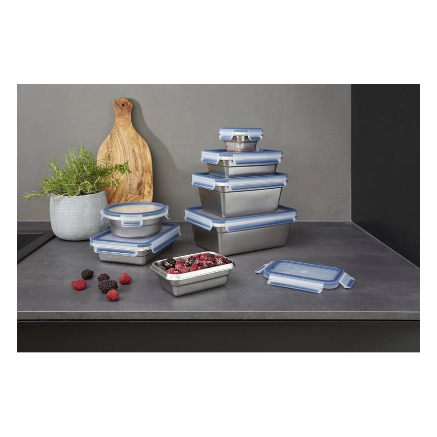 Tefal - Matlåda 3 l MSEAL STEEL blå/rostfri