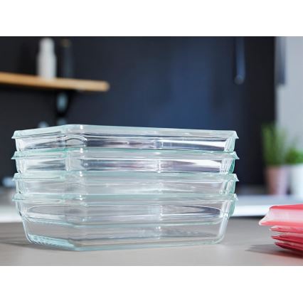 Tefal - MSEAL GLASS matförvaringsburk 1,3 l, röd/glas