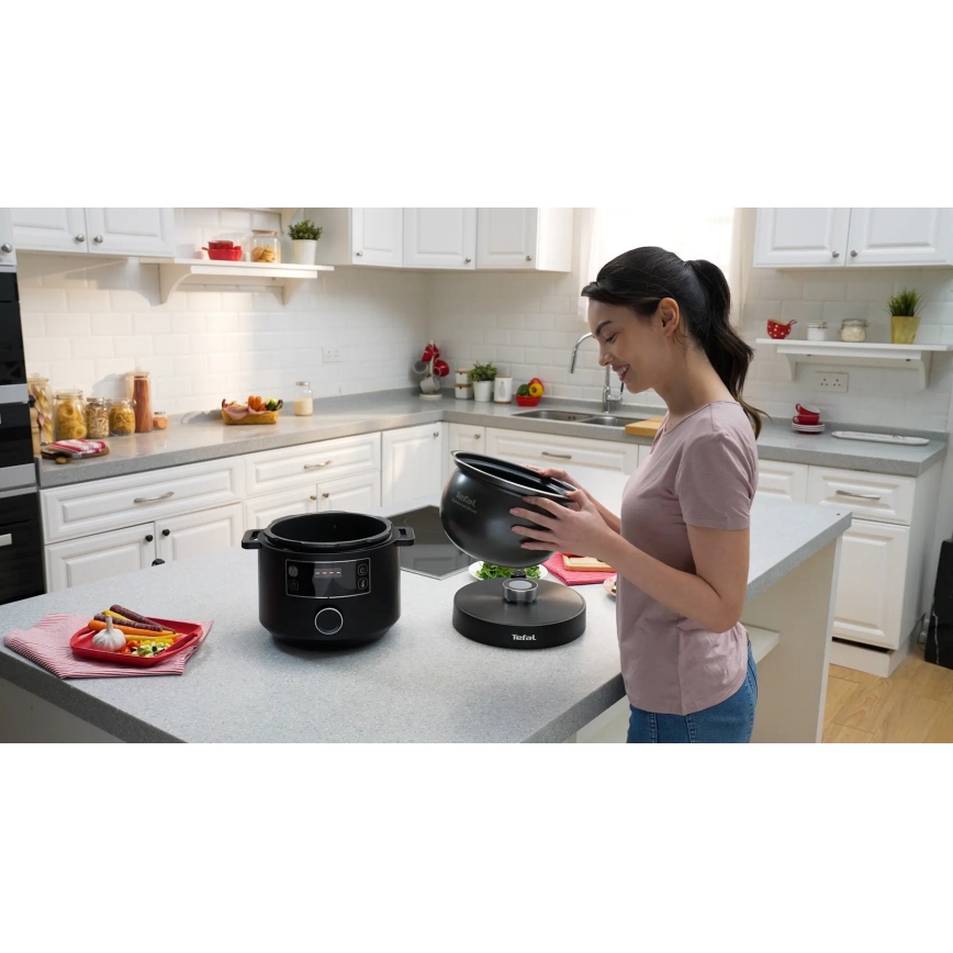 Tefal - multifunktionell elektrisk gryta TURBO CUISINE 4,8 l 1090W/230V svart