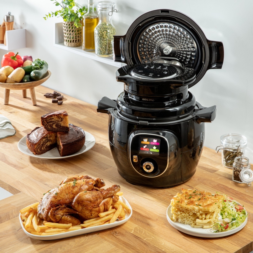 Tefal - Multifunktionell elektrisk tryckkokare med tillbehör 6 l 1600 W/230 V svart