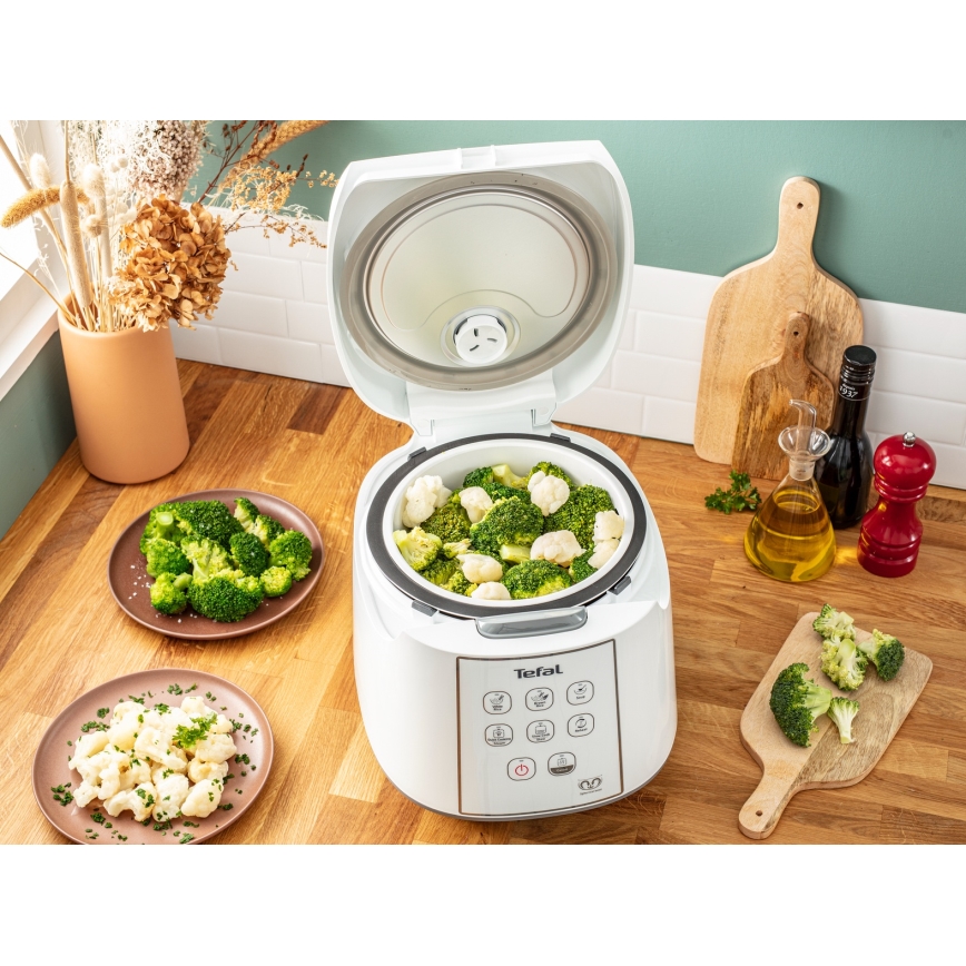 Tefal - Riskokare 8 i 1 EASY COOK 750 W/230 V 5 l vit