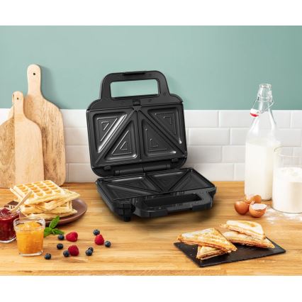 Tefal - Sandwich järn ULTRA COMPACT 3i1 700W/230V svart/matt krom