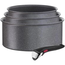 Tefal - Sätt med matlagningsutrustning 4 delar INGENIO BLACK STONE