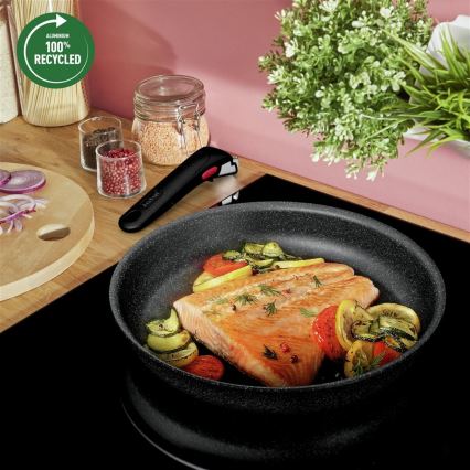 Tefal - Sätt med matlagningsutrustning 7 delar INGENIO BLACK STONE