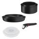 Tefal - Sätt med matlagningsutrustning 8 delar INGENIO BLACK STONE