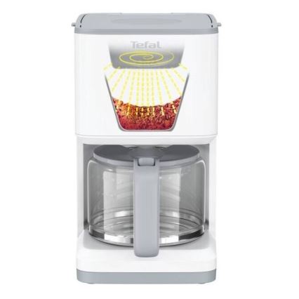 Tefal - Droppbryggare med LCD-display SENSE 1000W/230V vit