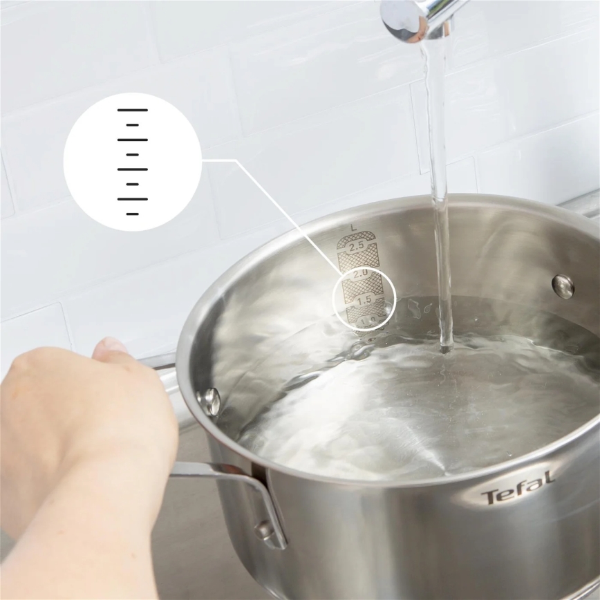 Tefal - Set med 3 kastruller DELICIOUS i rostfritt stål