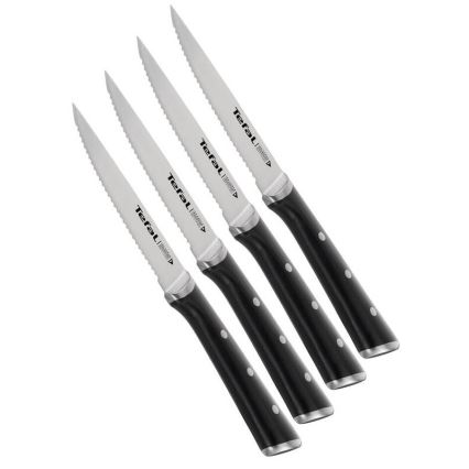 Tefal - Set med rostfria stekknivar ICE FORCE 11 cm polerad krom/svart 4 st