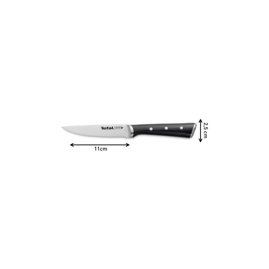 Tefal - Set med rostfria stekknivar ICE FORCE 11 cm polerad krom/svart 4 st