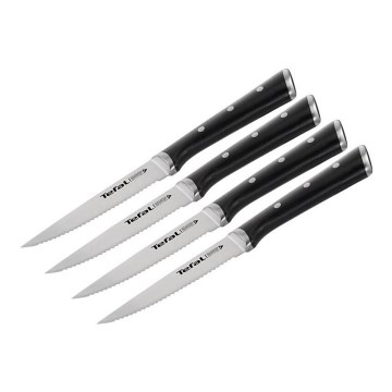 Tefal - Set med rostfria stekknivar ICE FORCE 11 cm polerad krom/svart 4 st