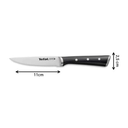 Tefal - Set med 4 rostfria stekknivar ICE FORCE 11 cm, polerad krom/svart