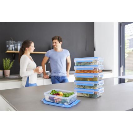 Tefal - Set om 6 matförvaringsburkar 0,8 l MASTER SEAL FRESH blå