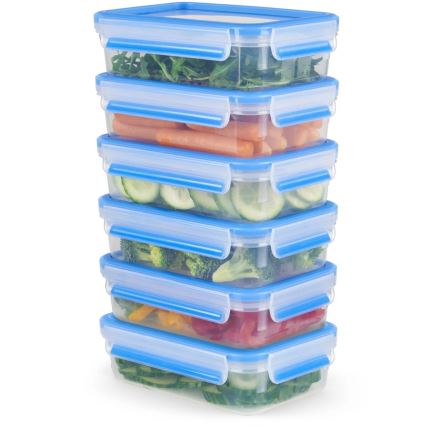 Tefal - Set om 6 matförvaringsburkar 0,8 l MASTER SEAL FRESH blå