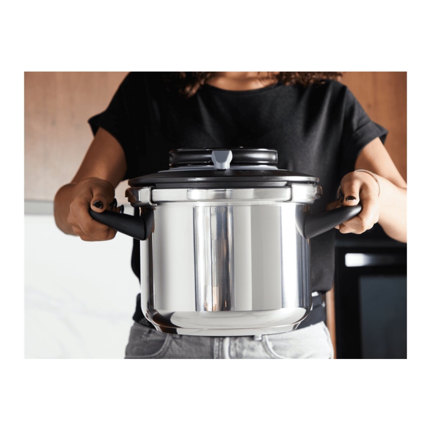 Tefal - Tryckkokare 6 l CLIPSO+ CHEF rostfritt stål