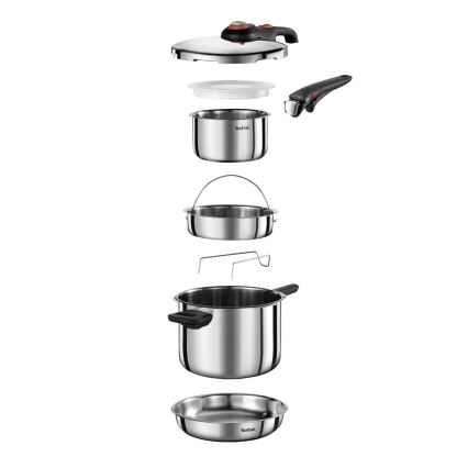 Tefal - Tryckkokare 6 l SECURE TRENDY + 5-delars set INGENIO EMOTION