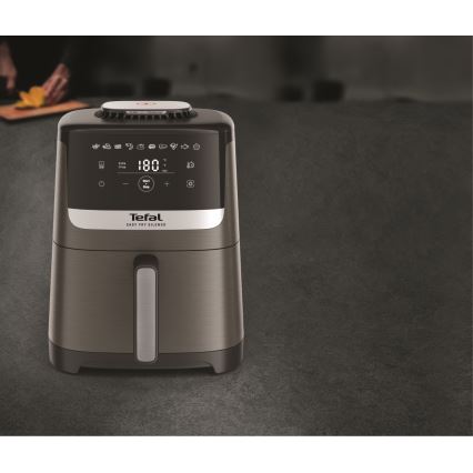 Tefal - Varmluftsfritös 5 l EASY FRY SILENCE COAL 1400-1670W/230V