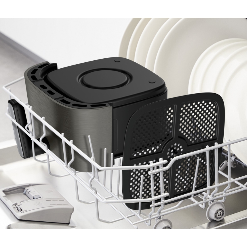 Tefal - Varmluftsfritös 5 l EASY FRY SILENCE COAL 1400-1670W/230V