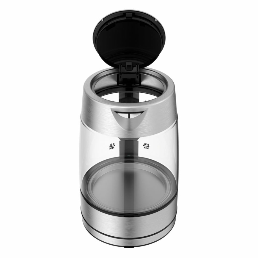 Tefal - Vattenkokare GLASS 1,7 l  2200W/230V matt krom