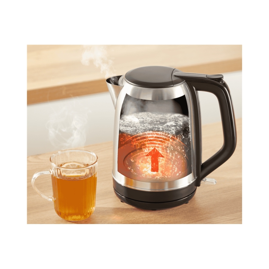 Tefal - Vattenkokare SUBITO 1,7l 2400W/230V rostfri/svart