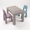 TEGA BABY - Barnbord med stolar taupe/lila/turkos