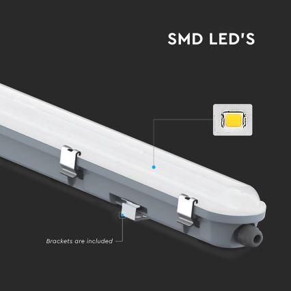LED-lysrörsarmatur för teknisk användning med nödbelysningsmodul LED/36W/230V 6500K IP65 2200 mAh 120 cm