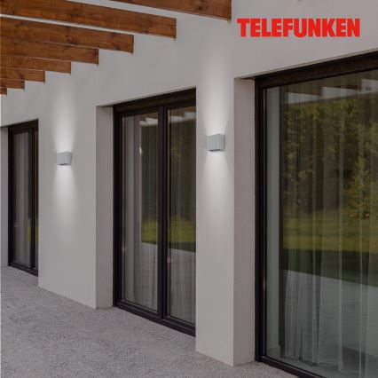 Telefunken 303404TF - LED utomhusväggarmatur LED/7W/230V IP44 silver